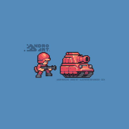 2024-Feb - GameArt - Advance Wars - Soldier and Medium Tank